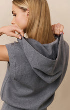 Load image into Gallery viewer, Yasmine Grey Melange Sleeveless Hoodie