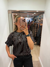 Load image into Gallery viewer, Quinn Chocolate Sequin Top