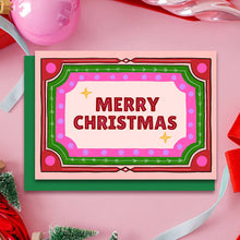Load image into Gallery viewer, Merry Christmas Card | Vintage Retro Holiday Card | Seasonal
