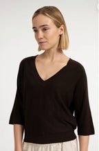 Load image into Gallery viewer, Yaya V Neck Sweater Chocolate