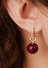 Load image into Gallery viewer, Celine Burgundy Drop Earrings