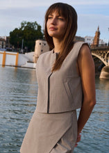 Load image into Gallery viewer, Yaya Checked Gilet with Shoulder Pads