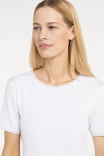 Load image into Gallery viewer, Yaya White Tee Mesh trim