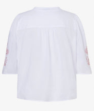 Load image into Gallery viewer, More & More White/Pink Embroidered Blouse