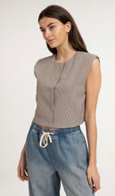 Load image into Gallery viewer, Yaya Checked Gilet with Shoulder Pads