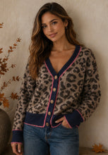 Load image into Gallery viewer, Annie Contrast Print Cardi Navy