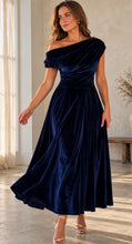Load image into Gallery viewer, Quinn Indigo velvet dress