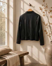 Load image into Gallery viewer, Feria Black Faux Leather Jacket
