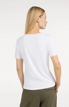 Load image into Gallery viewer, Yaya White Tee Mesh trim