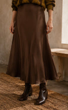 Load image into Gallery viewer, Mary Chocolate Silky Skirt