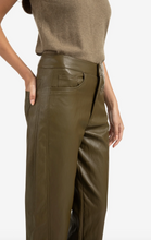 Load image into Gallery viewer, Yasmine Khaki Faux leather trousers