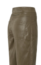 Load image into Gallery viewer, Yasmine Khaki Faux leather trousers