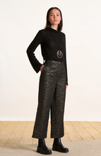 Load image into Gallery viewer, Faye Black Gold Trouser