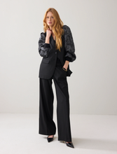 Load image into Gallery viewer, Summum Pinstripe Blazer with Jacquard Sleeve