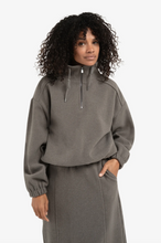 Load image into Gallery viewer, Yasmine Zip Turtleneck Dark Taupe Grey Melange