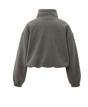 Load image into Gallery viewer, Yasmine Zip Turtleneck Dark Taupe Grey Melange