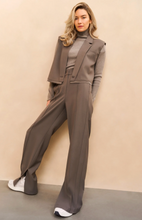 Load image into Gallery viewer, Yasmine Wide Leg Dark Night Grey Trs