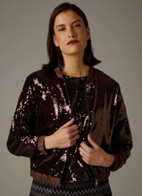 Load image into Gallery viewer, More and More Chocolate Sequin Zip Jacket