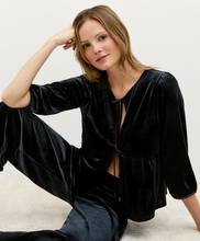 Load image into Gallery viewer, More and More Black Velvet Trousers