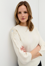 Load image into Gallery viewer, More & More Sweatshirt with Pearls 3/4 sleeve Powder Creme