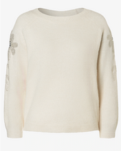 Load image into Gallery viewer, More & More Sweatshirt with Pearls 3/4 sleeve Powder Creme