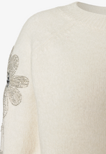 Load image into Gallery viewer, More & More Sweatshirt with Pearls 3/4 sleeve Powder Creme