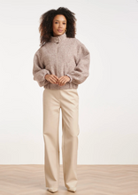 Load image into Gallery viewer, Sadie White & Taupe Stripe Bomber 26502