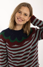 Load image into Gallery viewer, Danny Stripe Sweater Deep Blue/Purple