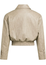 Load image into Gallery viewer, Yaya Faux Leather Bomber Otter Brown