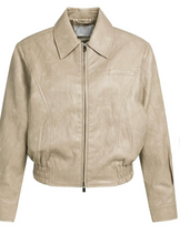 Load image into Gallery viewer, Yaya Faux Leather Bomber Otter Brown