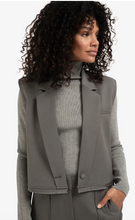 Load image into Gallery viewer, Yasmine Sleeveless Short Blazer Dark Night Grey