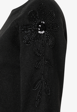 Load image into Gallery viewer, More & More Sweatshirt with Pearls 3/4 sleeve Black