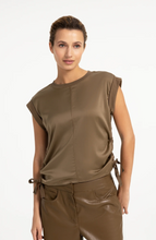 Load image into Gallery viewer, Yaya Sleeveless Top with Side Tie Teak Brown