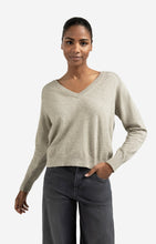 Load image into Gallery viewer, Double V-neck sweater with back button detail - Type: lookbook