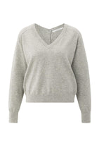Load image into Gallery viewer, Double V-neck sweater with back button detail - Type: product
