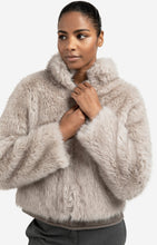 Load image into Gallery viewer, Faux fur jacket with stand-up collar