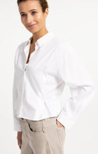 Load image into Gallery viewer, Poplin blouse with adjustable waist and long sleeves