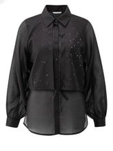 Load image into Gallery viewer, Yasmine Layered Blouse with embellishments
