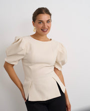 Load image into Gallery viewer, Willow Peplum Top Winter White
