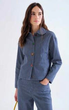 Load image into Gallery viewer, Clara Blue Peter Pan Shirt/Jacket
