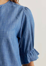 Load image into Gallery viewer, Clara Blue Frill Blouse
