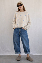Load image into Gallery viewer, Millie Cream Knit with Blue Hearts
