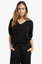 Load image into Gallery viewer, Yasmine V Sweater with Rhinestone
