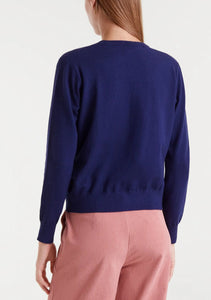 Clara Navy Fine Heart Knit