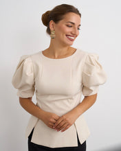 Load image into Gallery viewer, Willow Peplum Top Winter White
