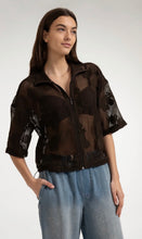 Load image into Gallery viewer, Yaya Mesh Jacket with Embellishments Brown
