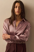 Load image into Gallery viewer, Yasmine Satin Blouse with elastic hem
