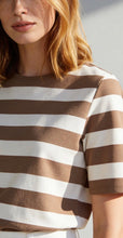 Load image into Gallery viewer, More &amp; More Mocha Stripe Tee
