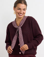 Load image into Gallery viewer, Willow Plum Knit with Stripe collar
