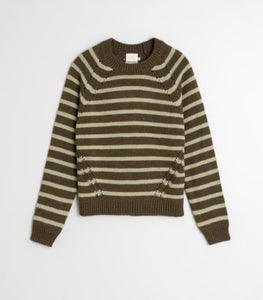 Nina Khaki Stripe Knit
